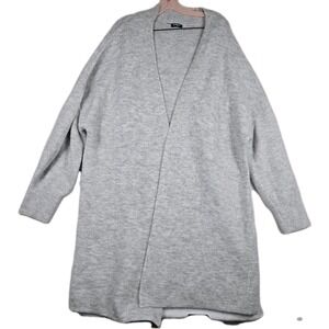 Express Women's One Size Oversized Soft Light Gray Cardigan Sweater‎